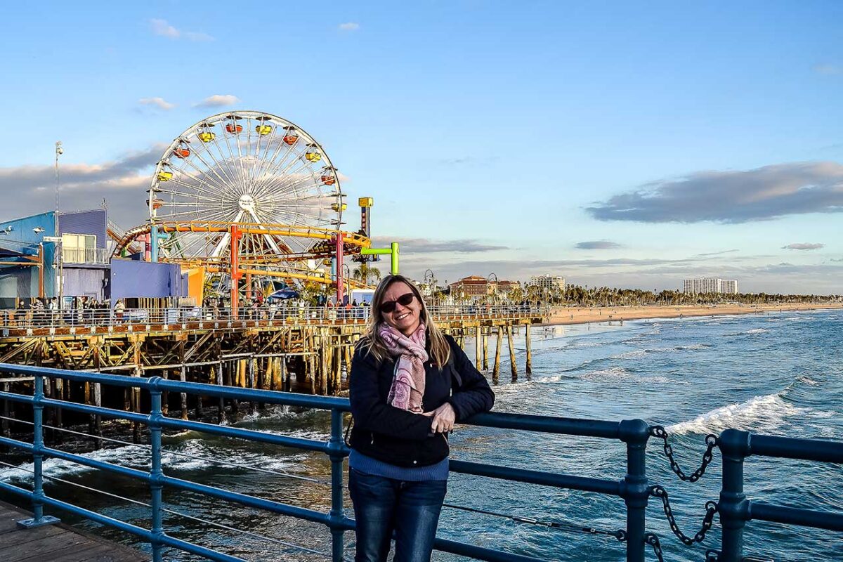 Santa Monica Pier o zachodzie słońca – Los Angeles