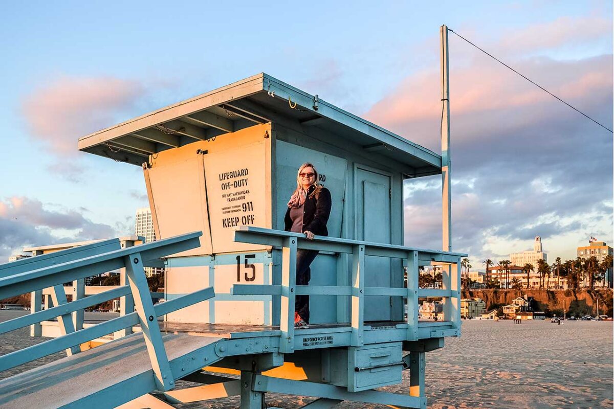 Plaża w Santa Monica i budka ratownika – Kalifornia