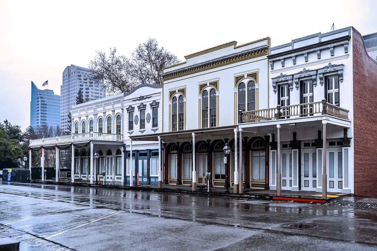 Stare budynki w Old Sacramento