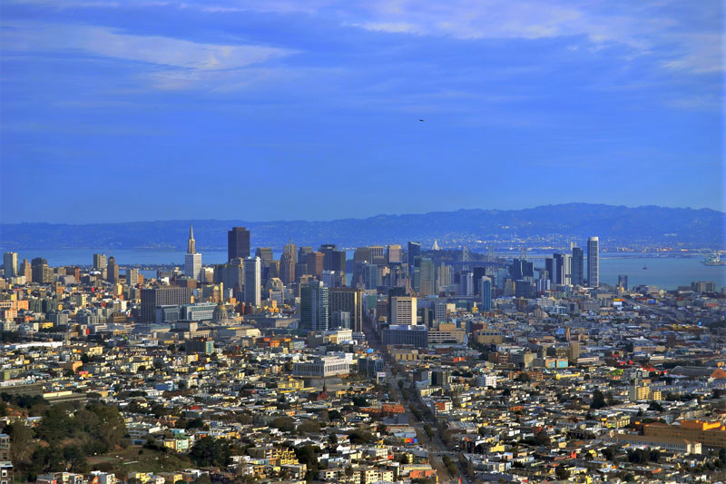 San Francisco z lotu ptaka z Twin Peaks