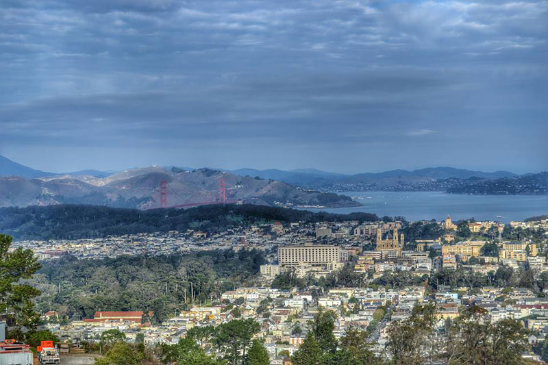 Panorama San Francisco z Twin Peaks