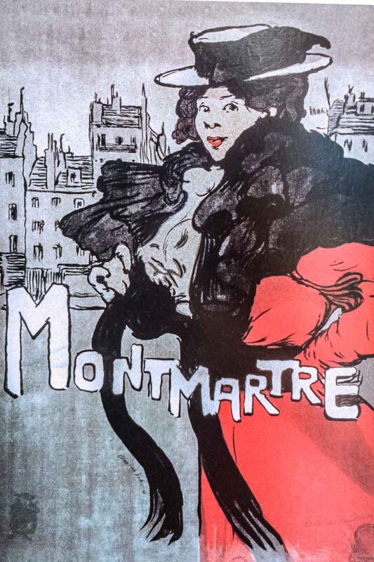 Mural przedstawiający kobietę na Montmartre