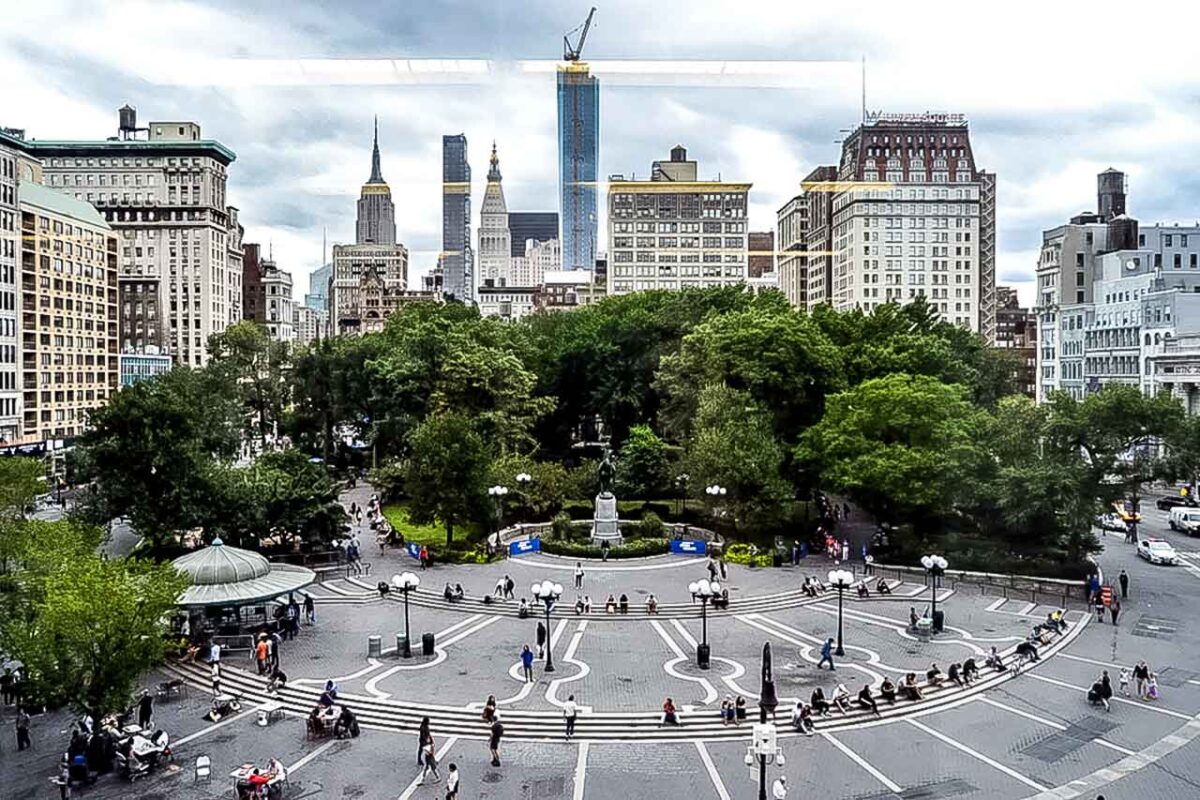Plac Union Square widoczny z wyższego punktu
