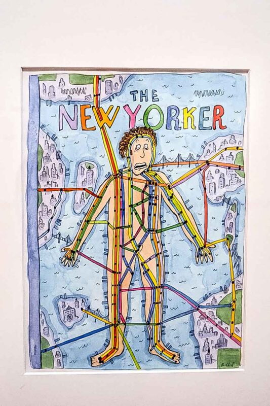 Copertina "The New Yorker" Illustrazione originale di una copertina del "The New Yorker" esposta al museo.