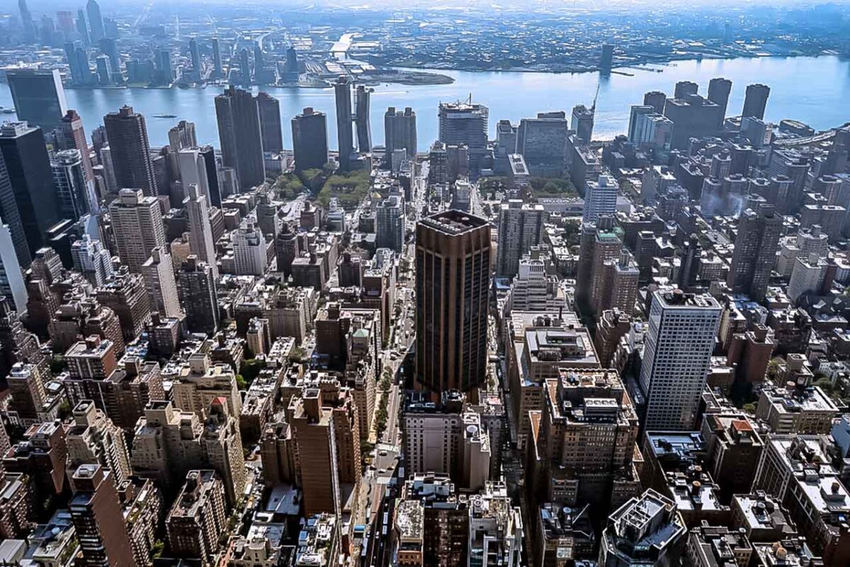 Panoramiczny widok w kierunku południowym z Empire State Building
