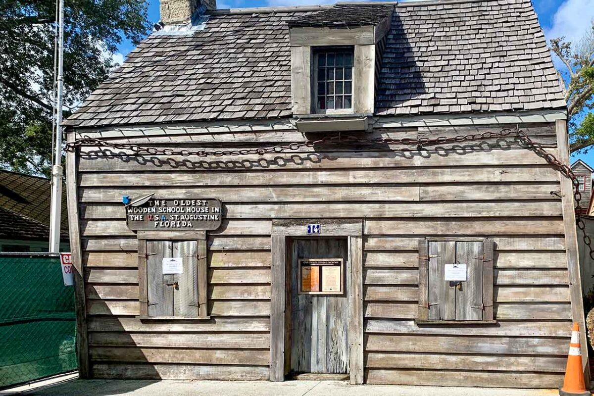 La più antica scuola di legno degli Stati Uniti a St. Augustine.