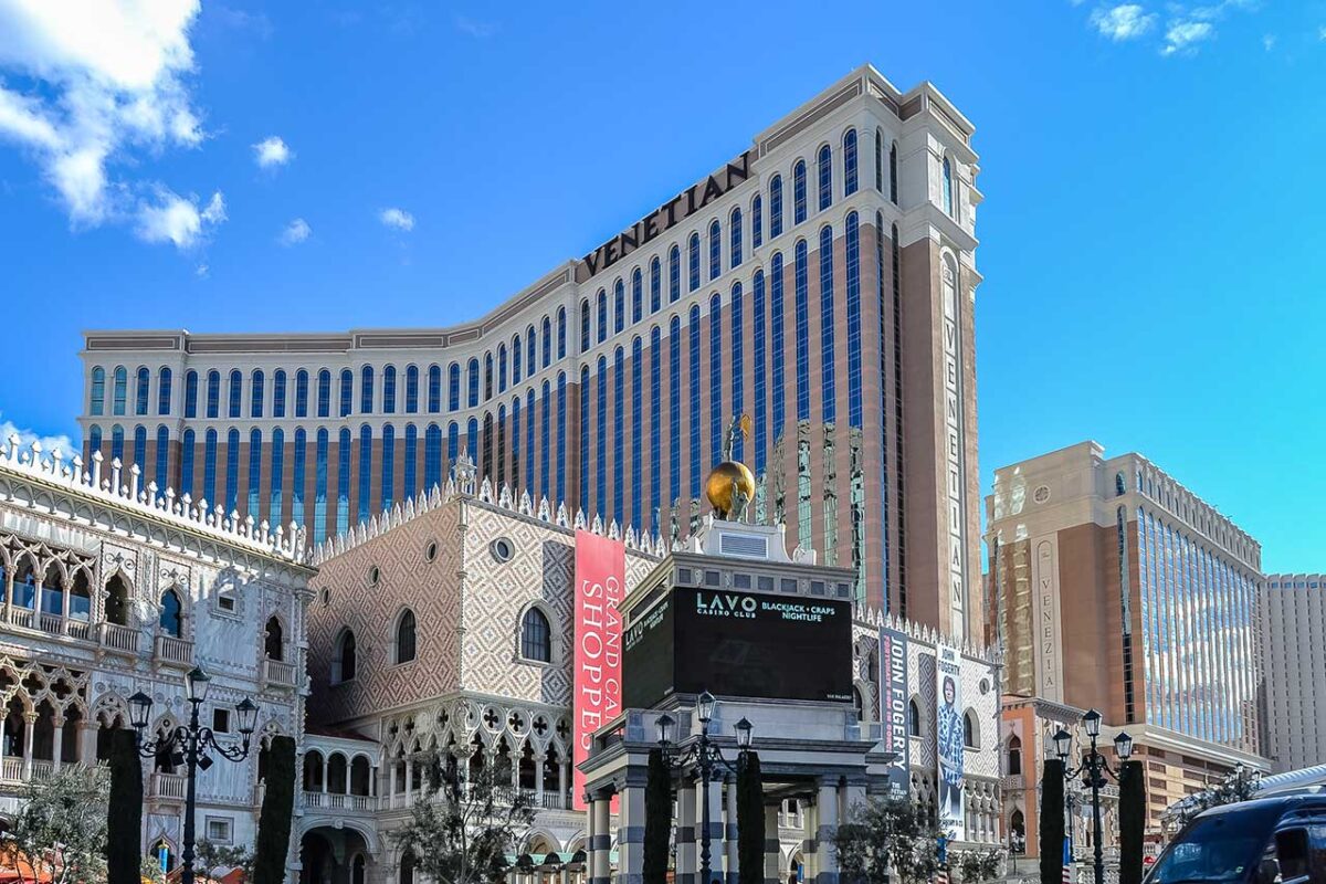 Hotel The Venetian w Las Vegas z fasadą inspirowaną architekturą Wenecji