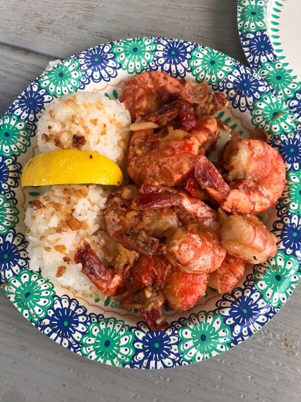 Gamberetti piccanti da Giovanni’s Shrimp Truck alle Hawaii.