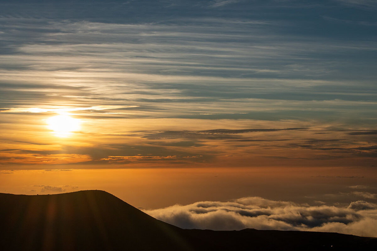 zachód słońca na Mauna Kea
