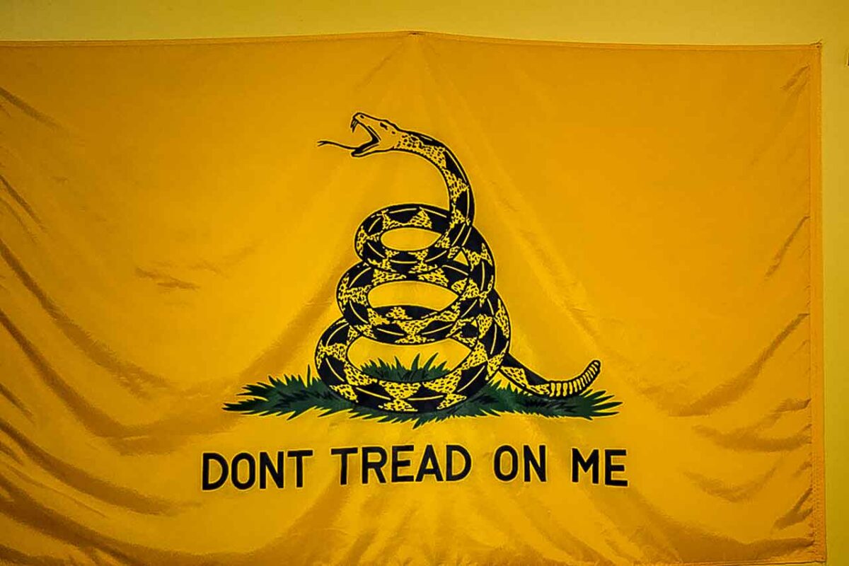 Żółta flaga Gadsden z napisem Dont Tread On Me